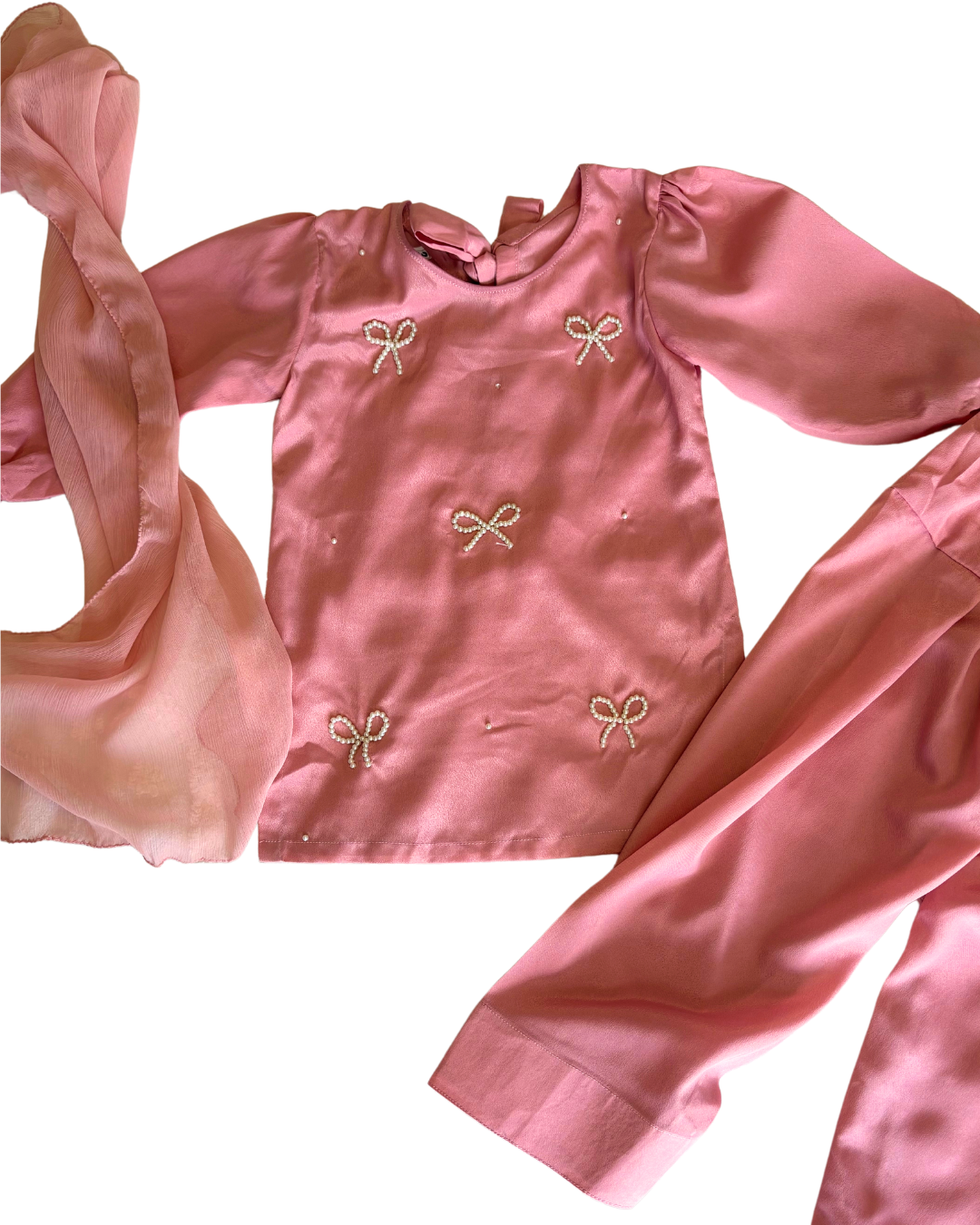 Blush Bows 3-piece Farshi Shalwar