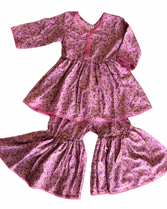 Lavender Bloom Gharara Girls (2-Piece) Co-ord set