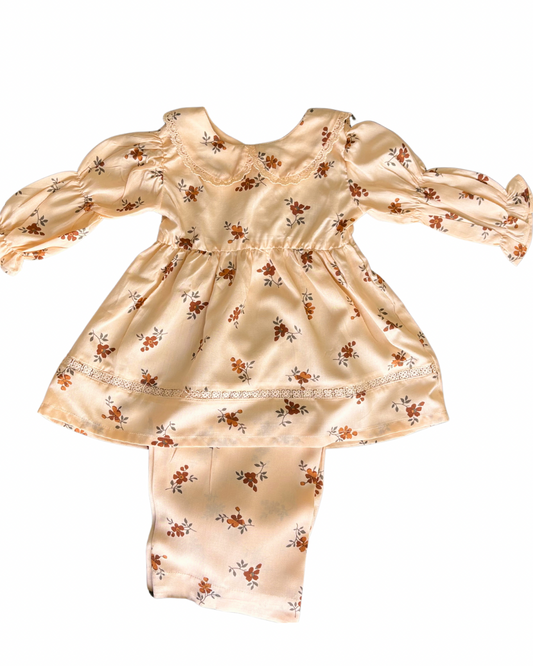 Vintage Cream Girls (2-Piece) Co-ord Set