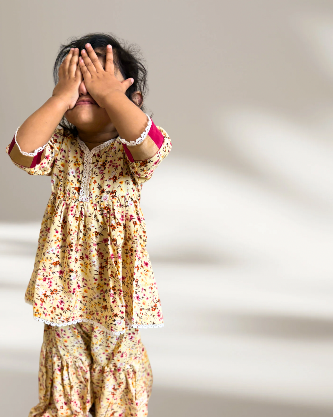 Sunset Peony Gharara Girls (2-Piece) Co-ord Set